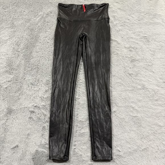 Spanx Leggings Womens Medium Faux Leather High Rise Slimming Shapewear Pants - Picture 2 of 9
